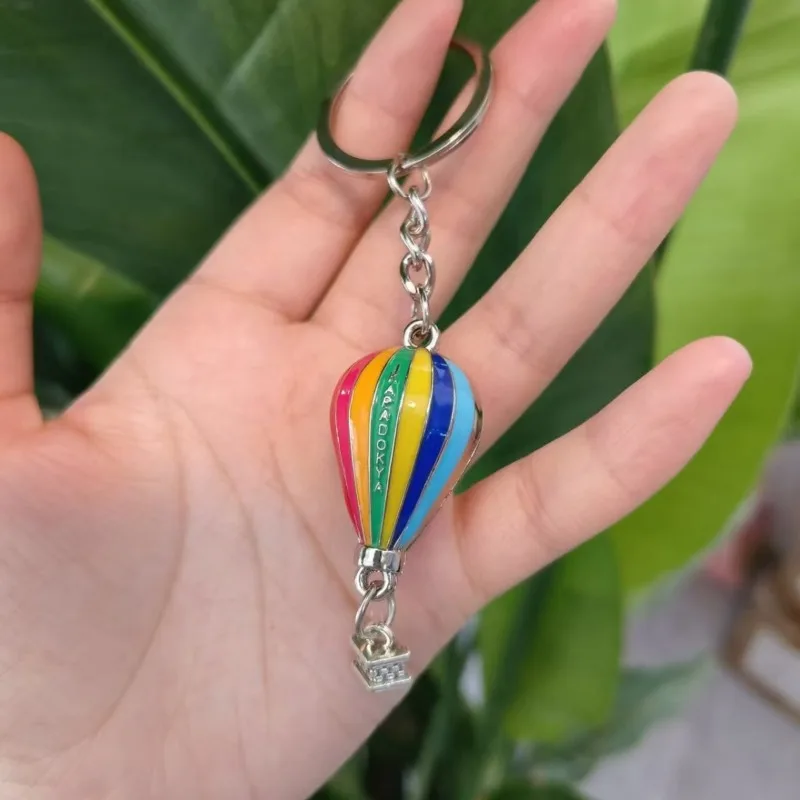 Hot Air Balloon Keychain Cloud Key Ring Enamel Key Chains For Women Men Handbag Accessorie DIY Handmade Jewelry Gifts