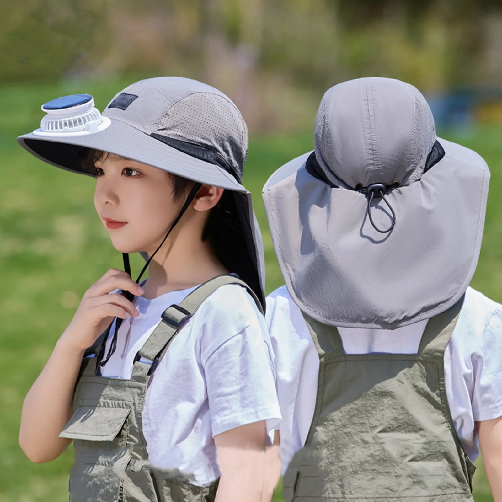 

Портативная летняя уличная детская солнечная вентилятор с широкими полями, охлаждающая шляпа от солнца, устойчивая к ультрафиолетовому излучению шляпа для альпинизма и рыбалки