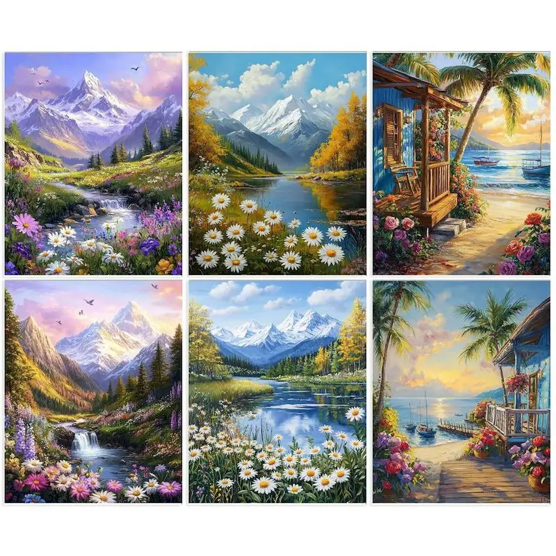 

GATYZTORY Painting By Numbers For Adults Handpainted Scenery Drawing Picture With Numbers Wall Art Diy Set Home Decor
