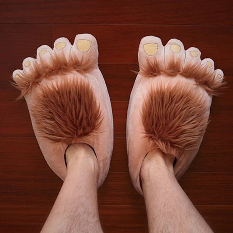 Fashion Furry Adventure Warm Slippers Big Hairy Unisex Savage Monster Plush Home Slippers Indoor Shoes HOME CUTE SLIPPER