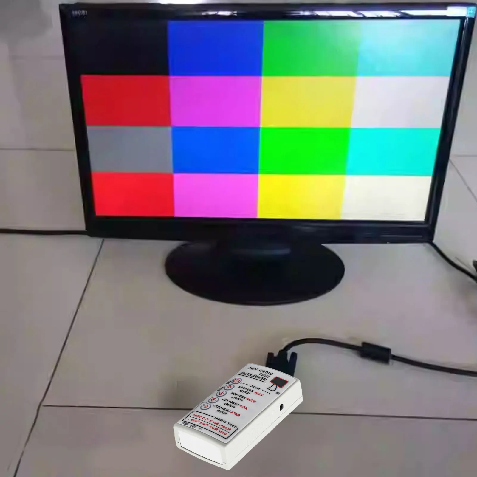 Portable VGA Signal Generator For SVGA XGA LCD Monitor Projector Screen Repair Testing Tool 640x480 To 1280x1024 Resolution