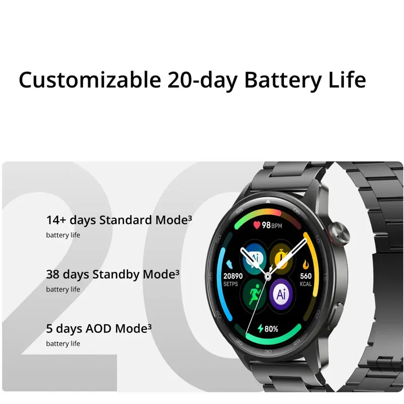 النسخة العالمية ساعة Realme S2 SmartWatch مستشعر الأوكسجين في الدم 1.43 بوصة شاشة AMOLED 20 يومًا عمر البطارية IP68 ساعة مقاومة للماء