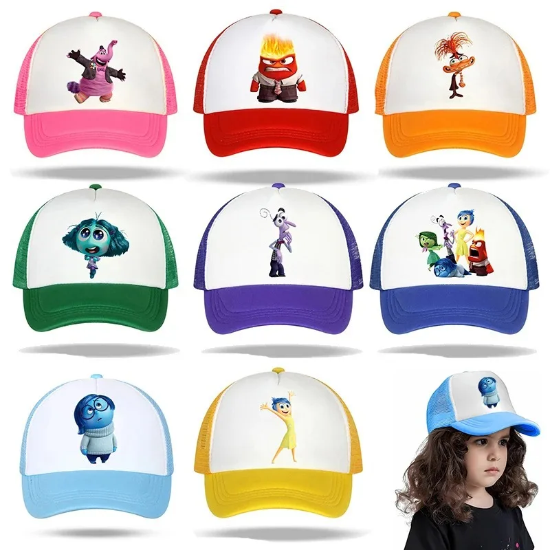 

Inside Out 2 Baseball Cap Kawaii Disney Figure Anger Joy Mesh Breathable Summer Bowler Hat Hip Hop Sports Hat Birthday Gift