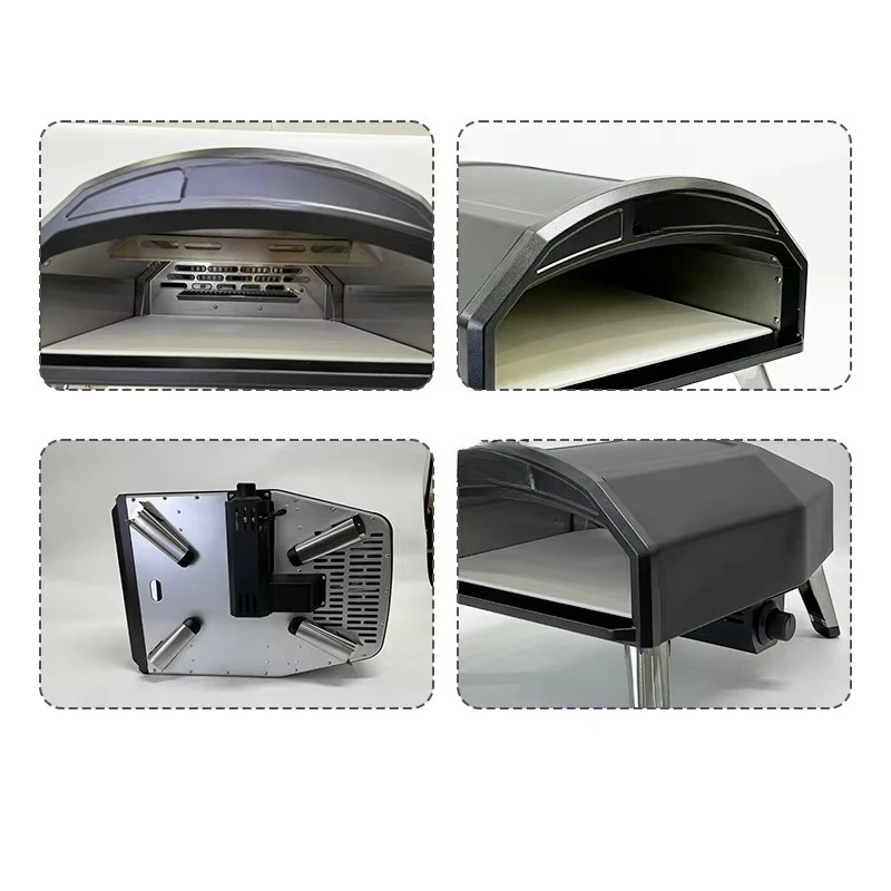 نزهة فناء الخبز شواية خارجية صغيرة 16 فرن بيتزا غاز محمول من الفولاذ المقاوم للصدأ #3