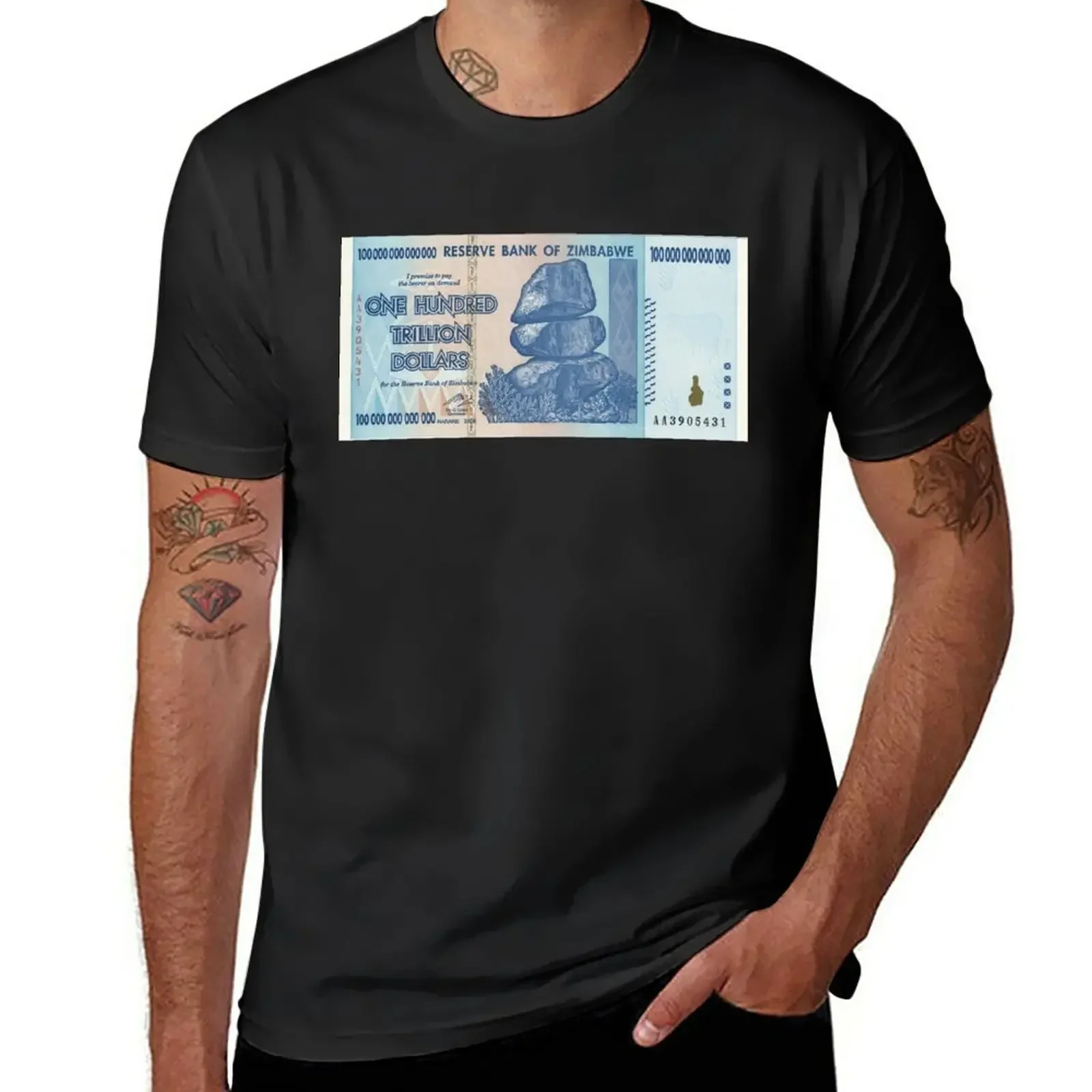

Zimbabwe $100 Trillion Dollars T-Shirt anime sweat animal prinfor boys mens cotton t shirts 2025 new model
