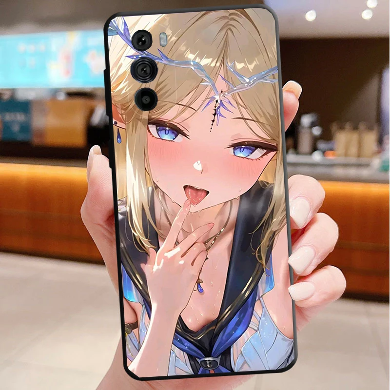Capa de telefone para motorola edge 50 40 pro 60 50 40 30 ultra neo fusão moto g play g stylus g power g anime girl