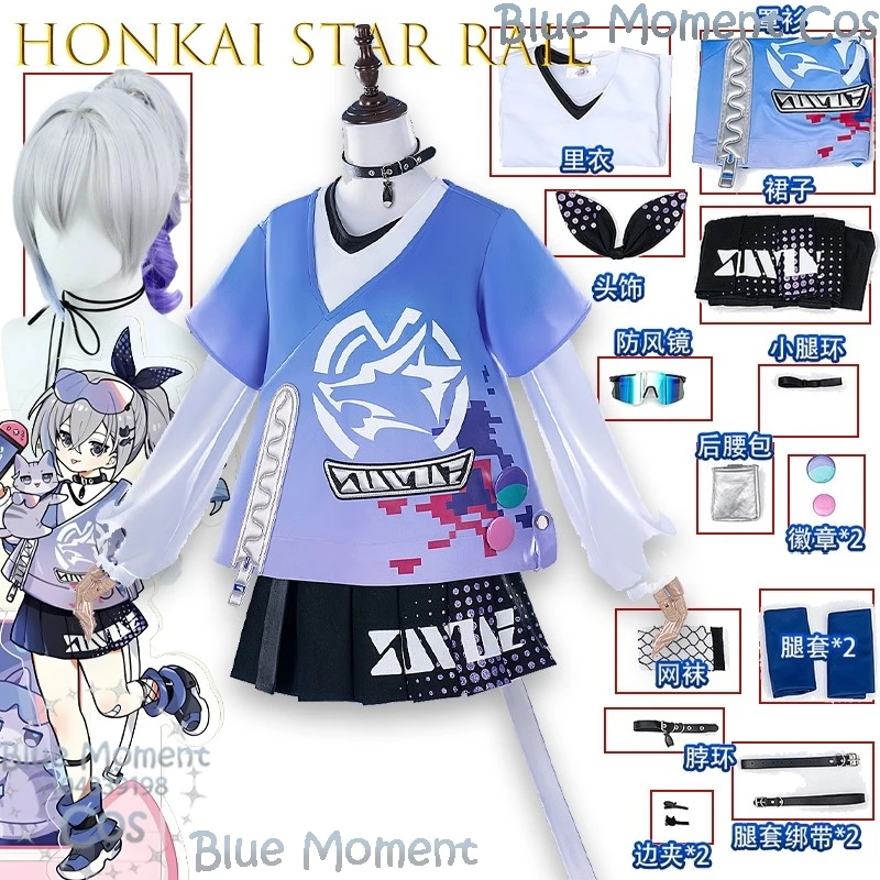 

Honkai Star Rail Silver Wolf Косплей Костюм Миниатюрный наряд для девочки-кошки Платье с персонажем аниме Молодой кавайный милый Хэллоуин Рождество