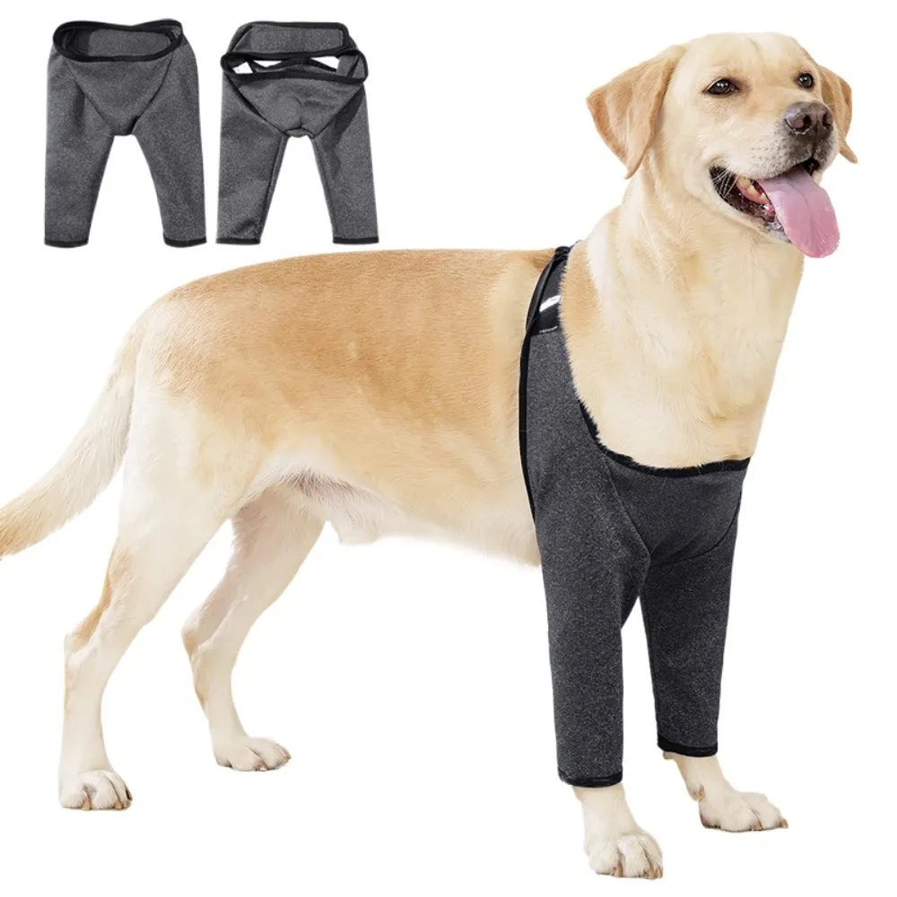 

6Size Adjustable Dog Leg Support Sleeve Breathable Soft Dog Knee Pads Elastic Dirt-proof Dog Elbow Protector For Dog Front Leg