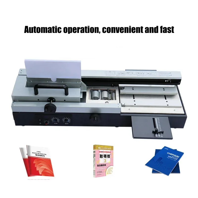 WD-40S Tragbare Desktop Single Roller Kleber Bindung Maschine Bindung Länge Automatische Hot Melt Perfekte Kleber Buch Bindung Maschine