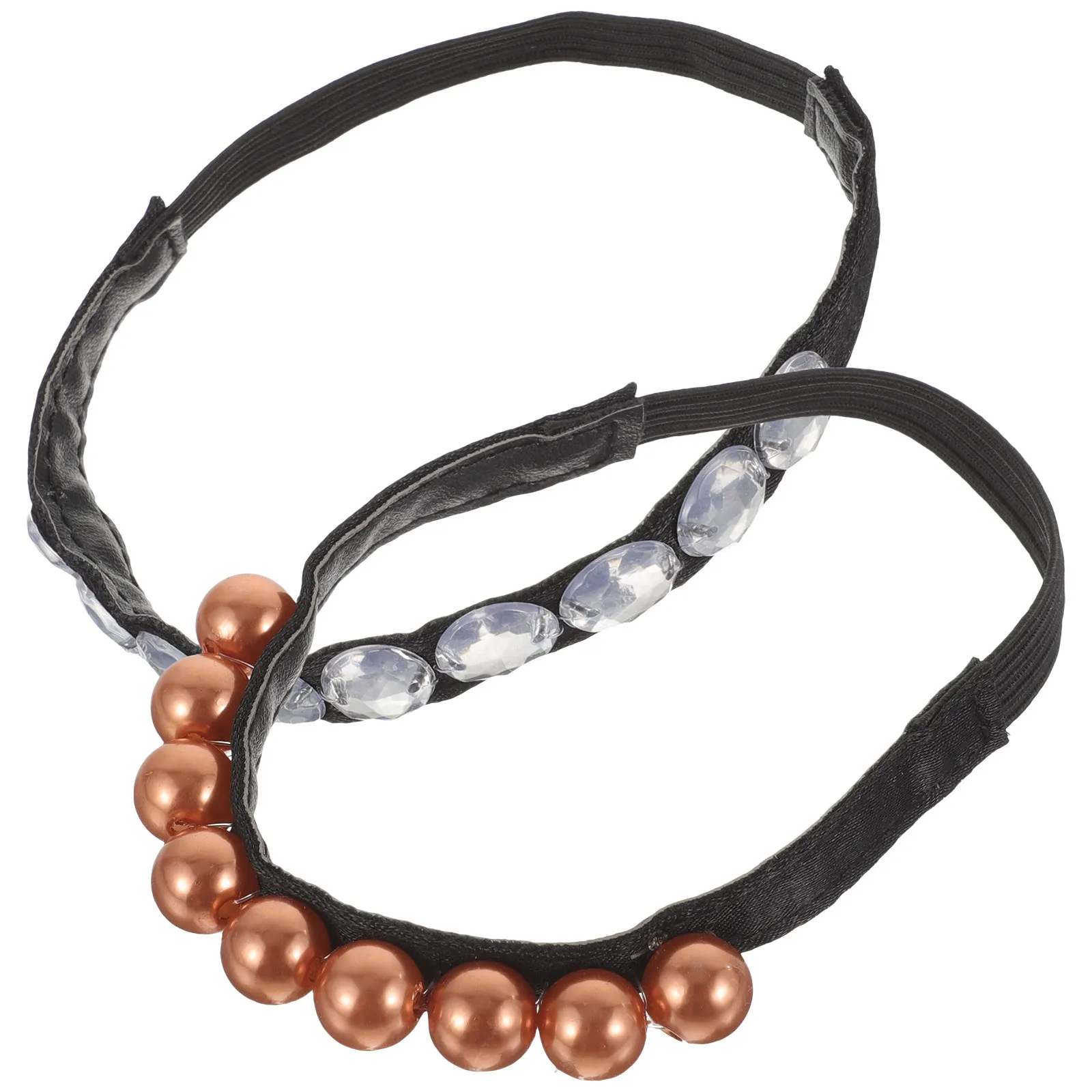 قطعتان من أحزمة الأحذية المرنة المصنوعة من اللؤلؤ المضادة للانزلاق لأحذية الكعب العالي المريحة وحزام حذاء الرقص الموسع