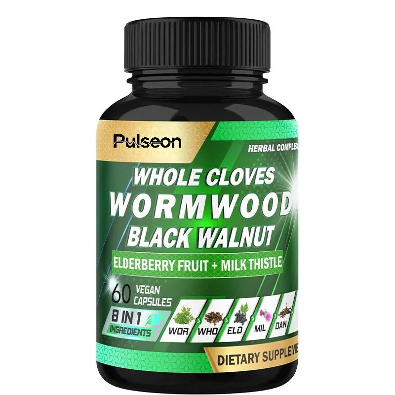 Grass Whole Petal Black Walnut, Digestive and Herbal Support, Elderberry, Milk Thistle, Non GMO Vegan -60 Capsules