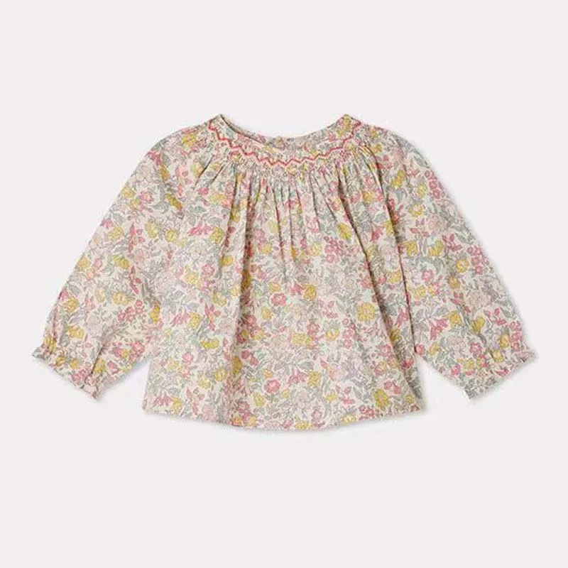 Pre-sale (Ship in October)  2024 BP Autumn Baby Girls Shirts Print Floral Shirts Baby Girls Winter Skirts Toddler Girl Clothes