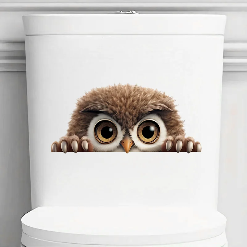 90972# Fluffy Owl Peeking Stickers Decoration for Living Room, Wall, Bedroom, Toilet and Home Decor Car Decals Self-Adhesive