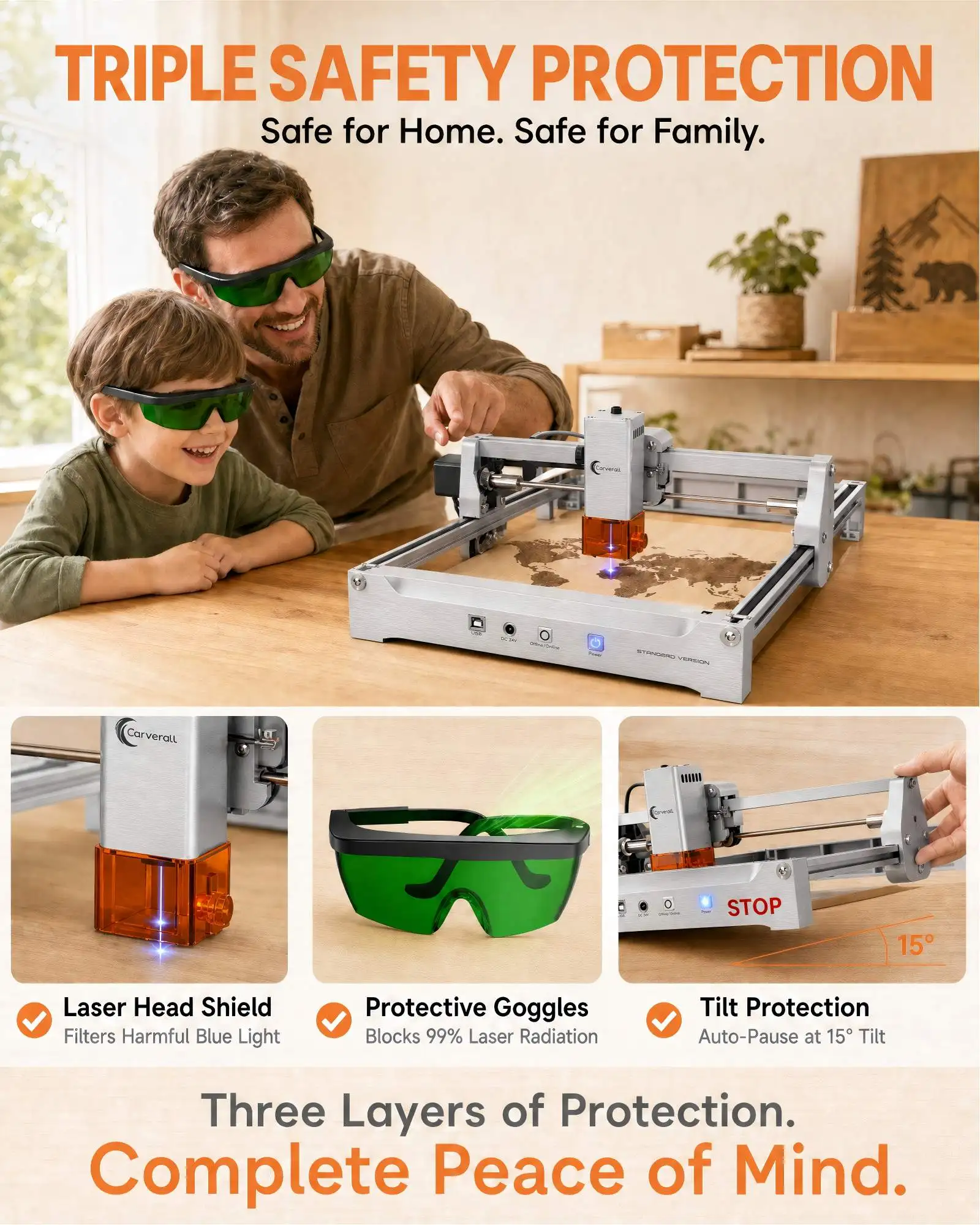 Carverall Lasergravurmaschine K15 PRO, 7W 12W Optische Leistung, Diodenlaser CNC-Maschine, 600mm/s, Unterstützt LightBurn, Laserwerkzeug – Detail 31