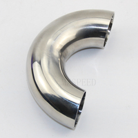 304 Stainless Steel Sanitary Weld 180 Degree Bend Elbow Pipe Fitting For homebrew Dairy Product 19mm-89mm