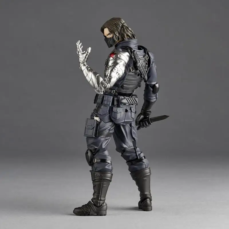 New Kaiyodo Winter Soldier Revoltech Amazing Yamaguchi Bucky Barnes Captain America Anime Action Figures Toy Birthday Gifts