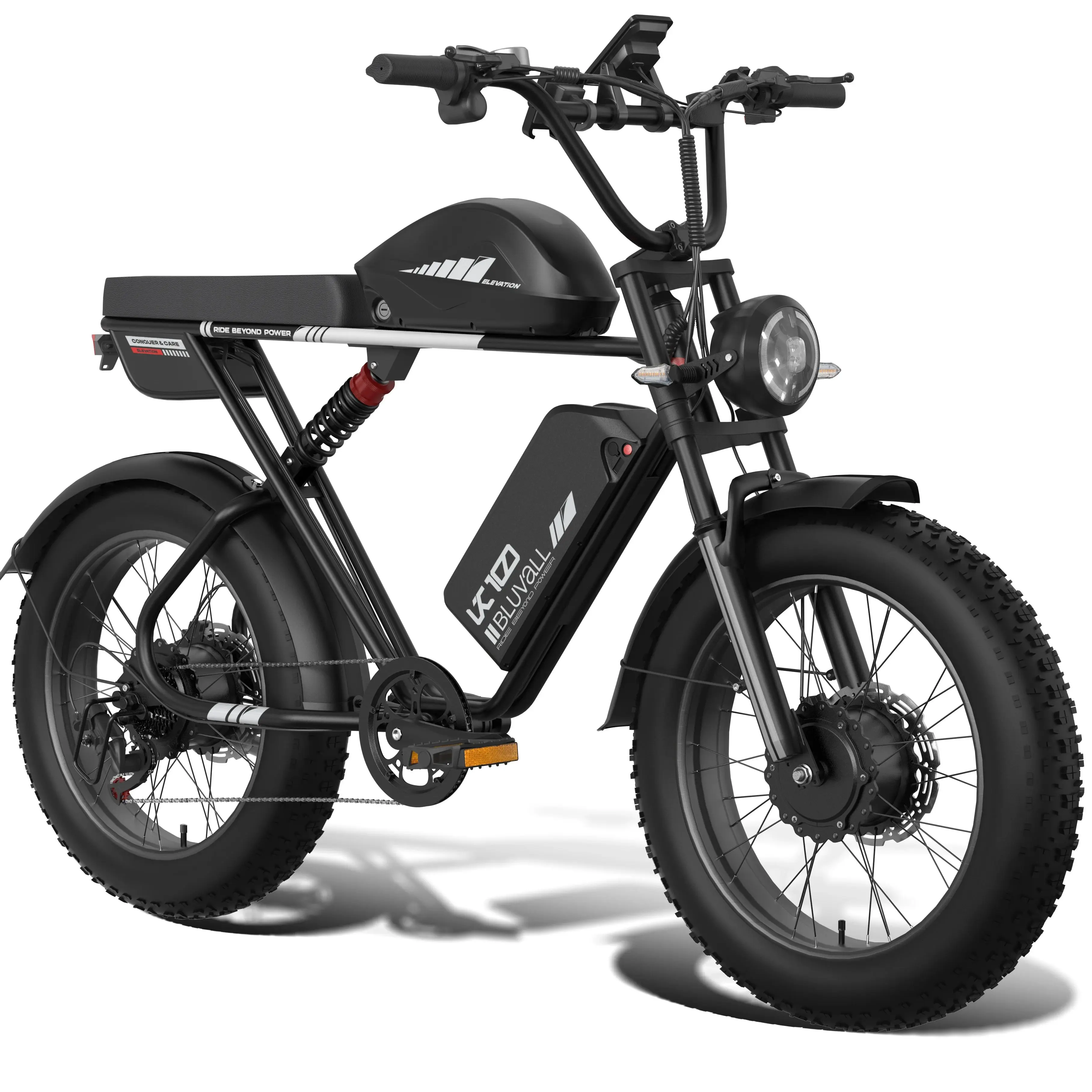 AliExpress NONE BLUVALL K10 Adult Off-Road Ebike 2000W Dual Motor 52V 43Ah Dual Battery Mountain Electric Bicycle 20*4.0" Fat Tire Electric Bike