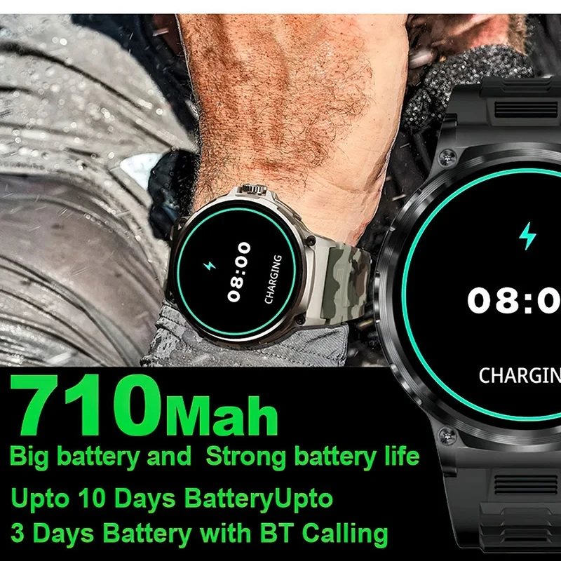 2024 Nieuwe 710 Mah Grote Batterij 1.85 Inch Ultra Hd Display Mannen Smartwatch Gps Sport Tracker Hd Bluetooth Call Voor Huawei Xiaomi Ios