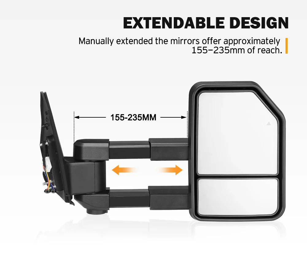 Ausziehbare seitliche Rückspiegel für Toyota LC200 Land Cruiser 200-Serie 2007–2021