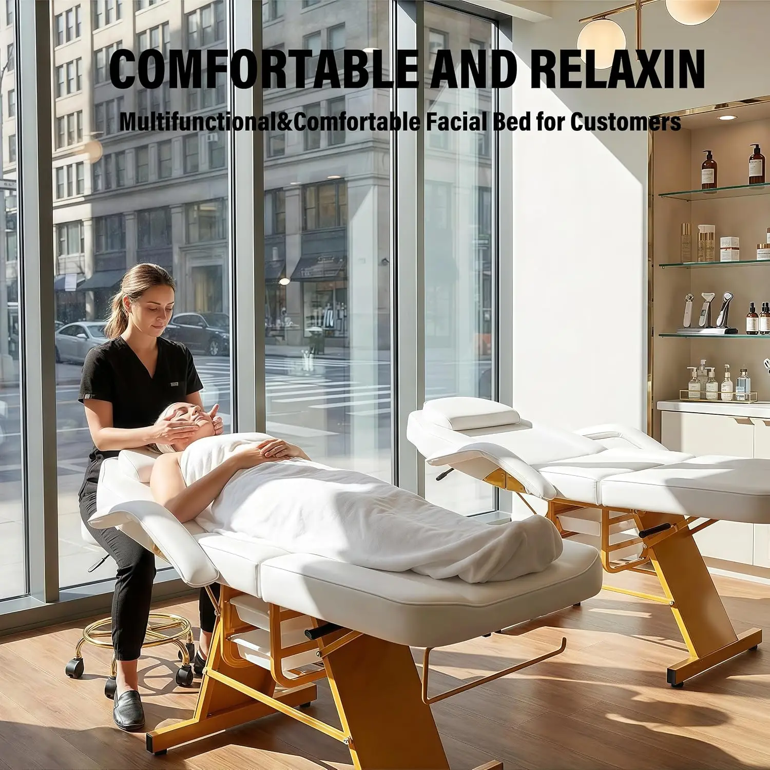 Tattoo Facial Chair for Clients, Multi-Purpose Esthetician Lash Wax Bed