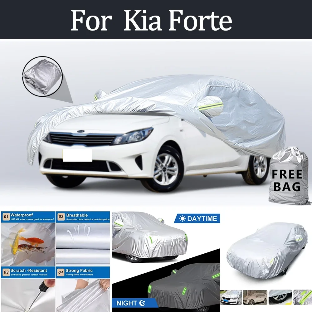 

For Kia Forte Car Cover Outdoor Protection Covers Snow Sunshade Waterproof Dustproof Exterior UV Car Accessories