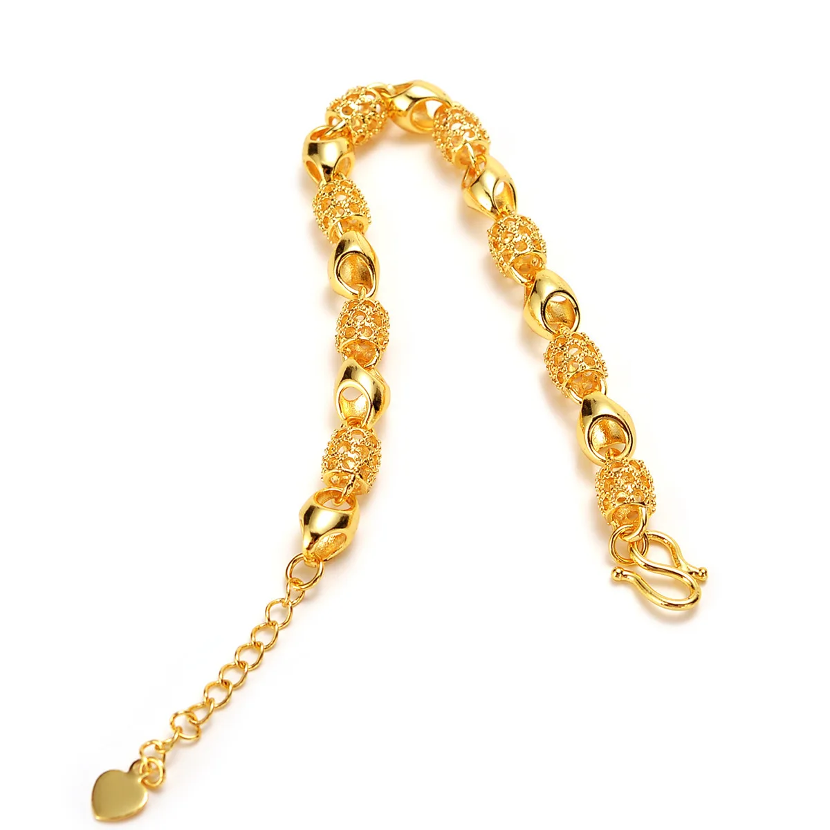 Boutique AU999 gold jewelry bracelet for women trendy fashion hollow exquisite Buddha beads 24k real gold wrist chain for women