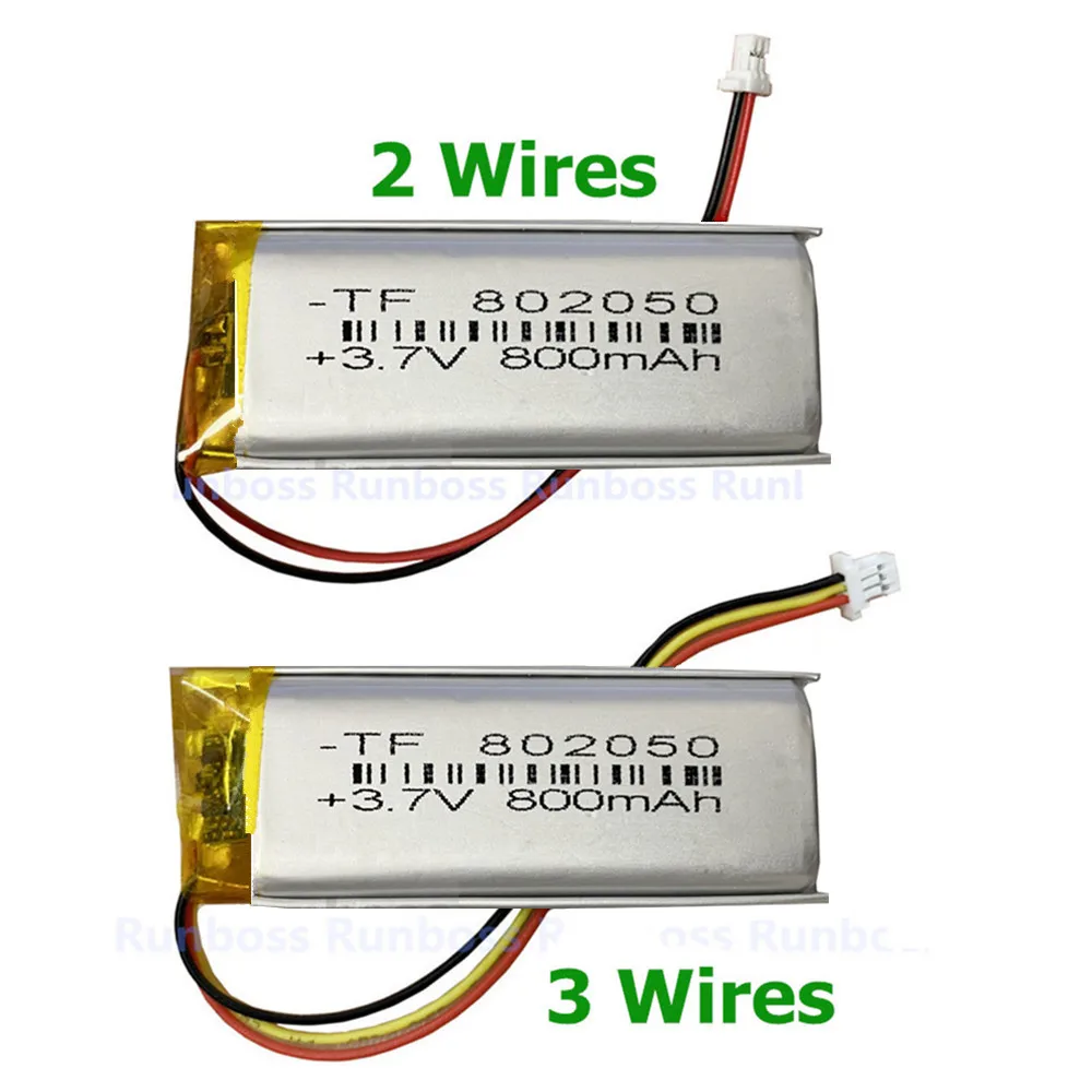 3.7V 800mAh PTC802050 Battery For Sena SRL2 3-Wire 2 Wires Plug 2 Pin 3 Pin SRL 2 Bluetooth Headset Helmet Headphone Battery