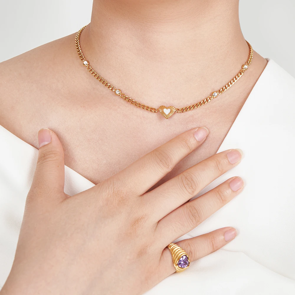 

ENFASHION Pendant Shell Heart Necklace For Women Gold Color Necklaces Trendy Simple Fashion Jewelry Dainty Dropshipping P233380