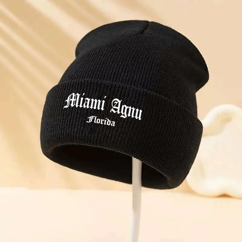 

Simple Versatile Letter Print Winter Fashion Knit Hat Unisex Outdoor Universal Warm Comfortable Knit Hat