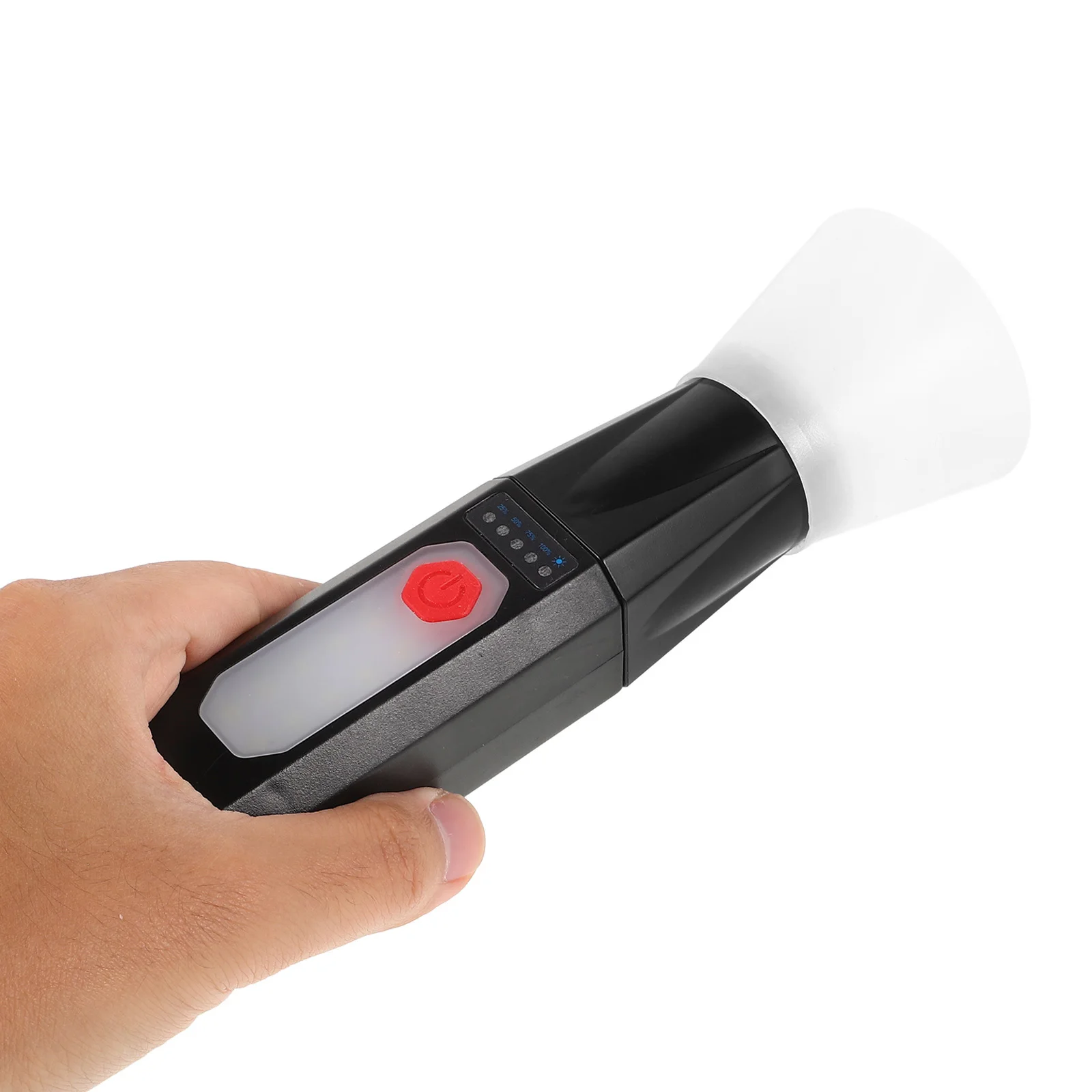 Solar Rechargeable Camping Flashlight Dual Charging Portable Travel Flashlight LED Rechargeable Multifunctional Zoomable