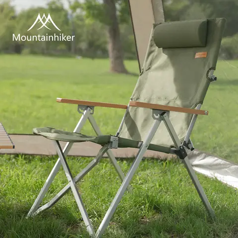 Mountainhiker 4단 조절 의자 야외 가구 휴대용 자율 주행 보관함 팔걸이 조절 가능 리클린