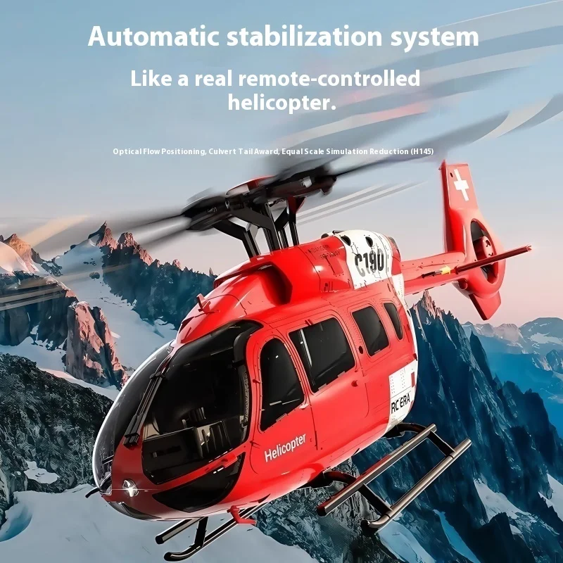 C190 Double Brushless RC Helicopter Simulated Model Single Propeller Non-Aileron Duct Remote Control Hobby Gift H145 Camera