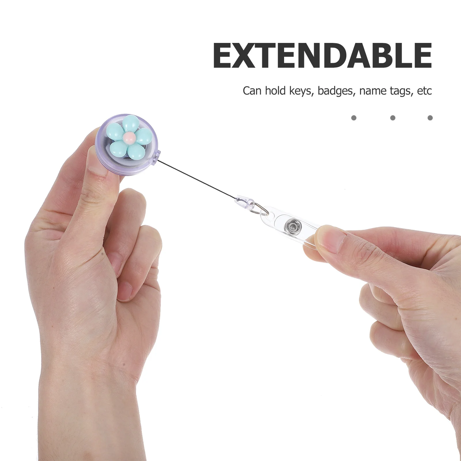 5 قطعة مشبك دوار على شكل زهرة حامل معرف قابل للسحب لموظفي المكتب مطعم خادم اسم العلامة شارة كليب القرطاسية هدية #5