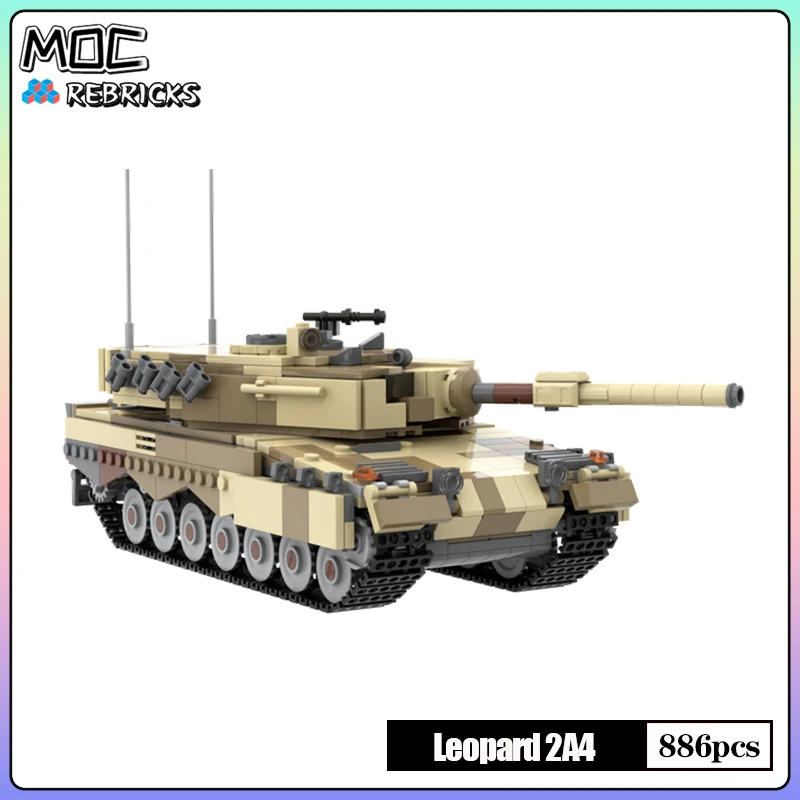

Military War MOC Leopard 2A4 Main Battle Tank 1:35 Scale Building Block Model Collection Sets DIY Toys Children Gifts