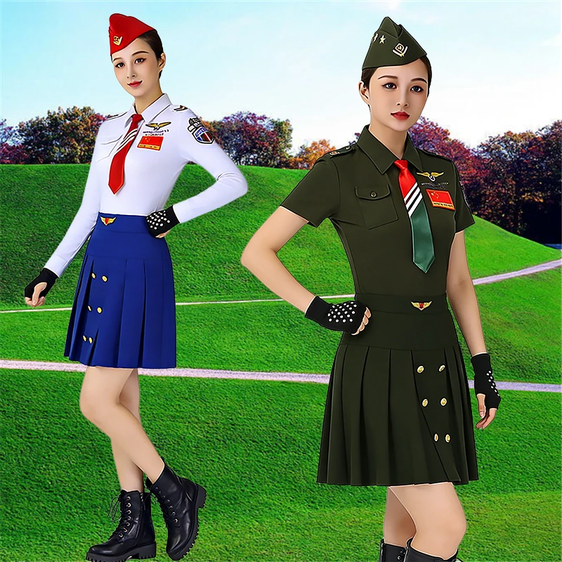 fashionable-square-dance-outfit-women's-turn-down-collar-short-skirt-performance-uniform-cotton-material-embroidered-design