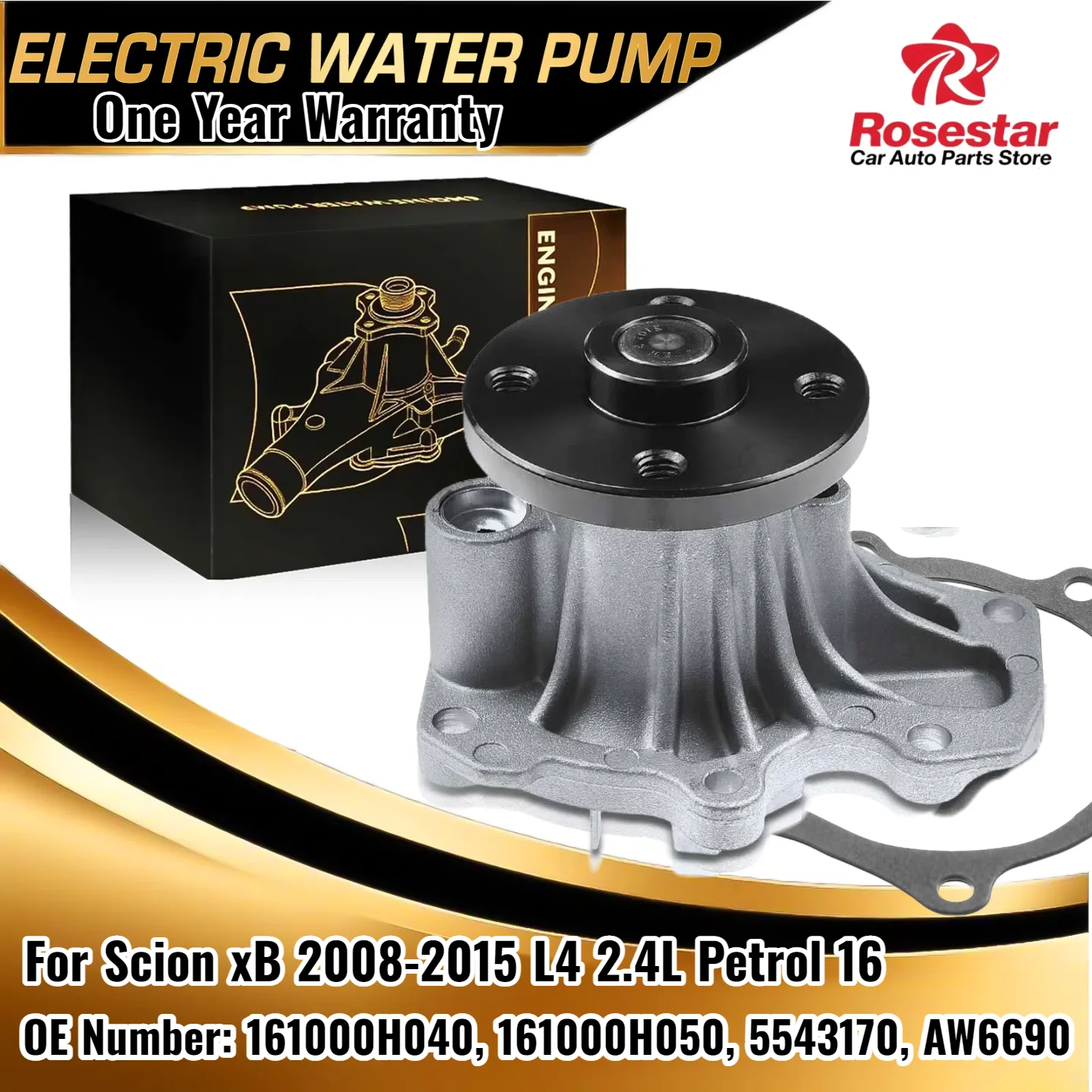 

New Engine Water Pump with Gasket for Scion xB 2008-2015 L4 2.4L Gas 161000H040, 161000H050, 5543170, AW6690