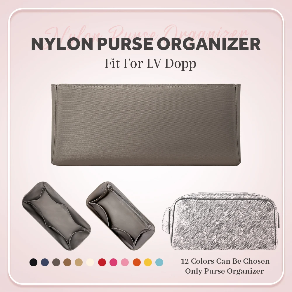 Nylon Purse Organizer Insert, Lightweight Inside Storage Bag Fit for LV Dopp Handbag Cosmetics Inner Liner Storage Bag In Bag