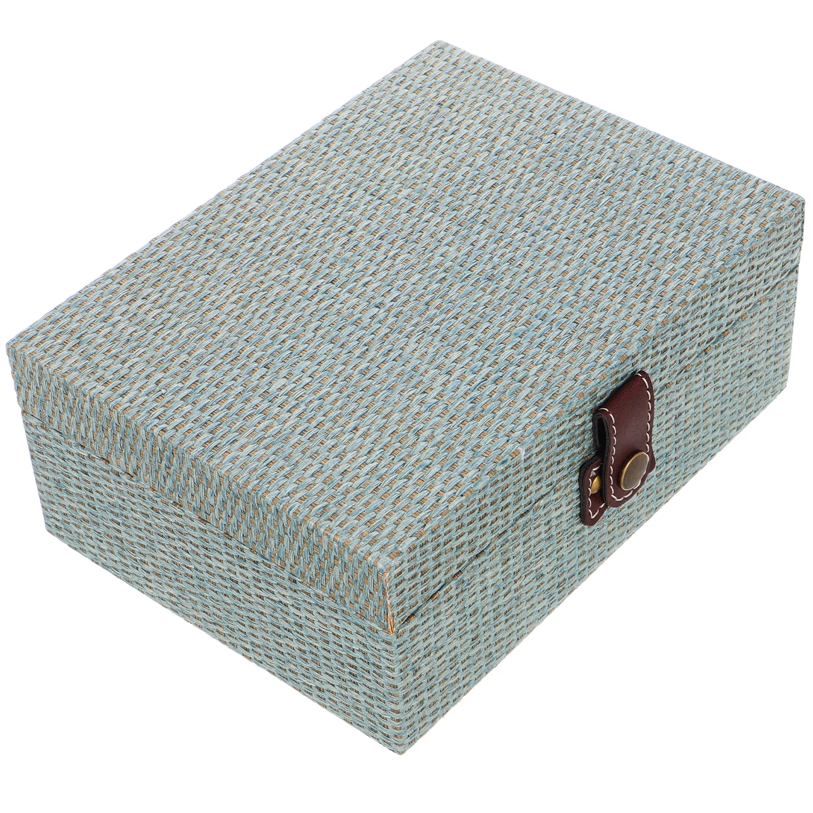 

Large Capacity Wooden Storage Box Rectangular Jewelry Organizer Keepsake Chest For Makeup Sundries Home Decor Blue L