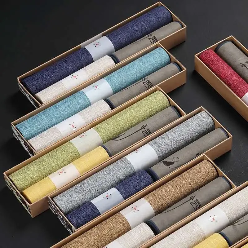 Tea Mat Tea Cloth Japanese Zen Waterproof Cloth Tea Mat Cotton Linen Fabric Table Tray Mat Table Runner Chinese Suit