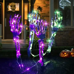 Halloween Skull Skeleton Head Realistic Human Hand Arms for Halloween Party Home Garden Lawn Decor Haunted House Horror Props