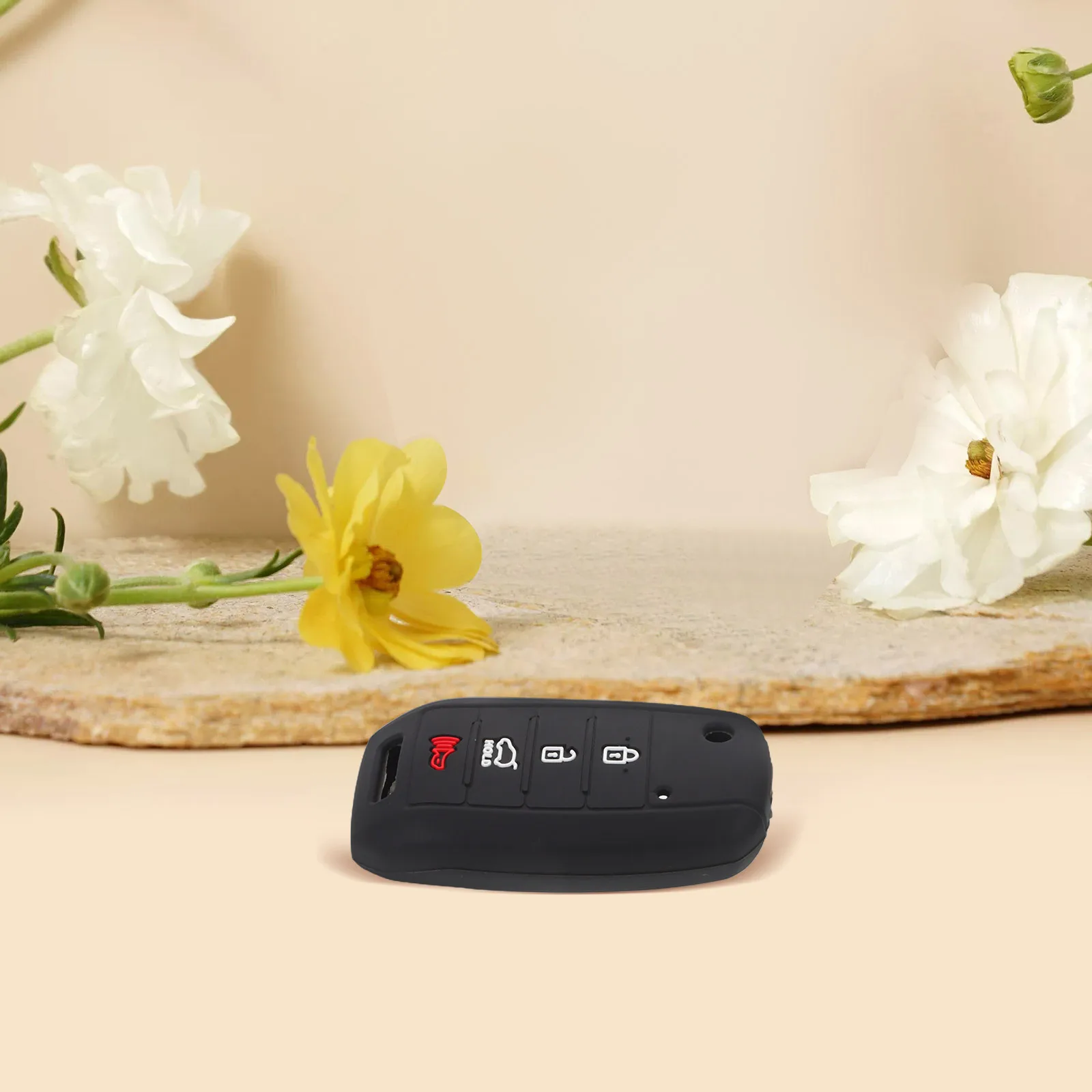 

4Pcs Silicone Key Fob Cover Anti-Scratch Stylish Protective Case Shell for Car Remote Key Silicone Protective Cover