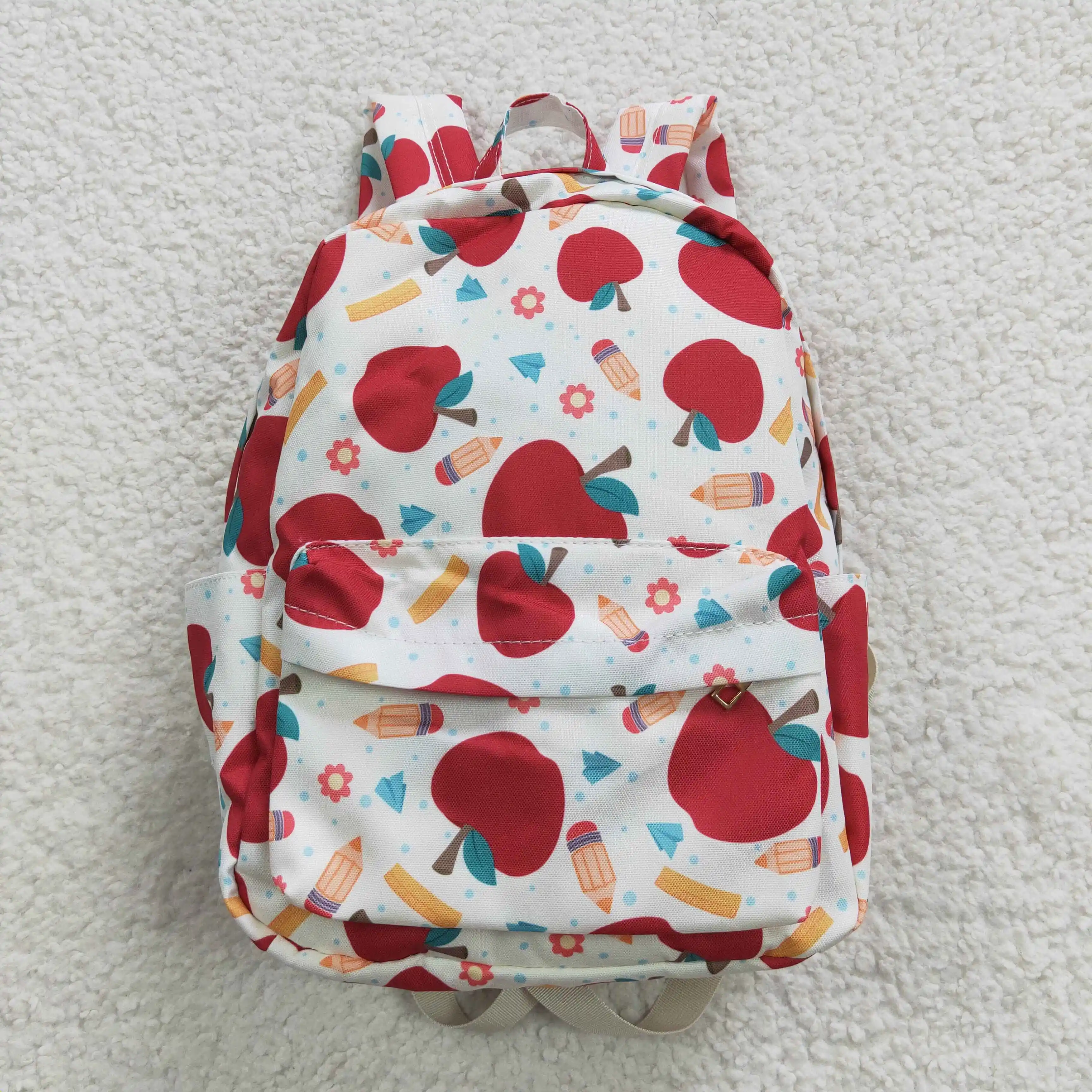 Wholesale Back To School Children Flower Apples Pencil Backpack Travel Daypack Toddler Outdoor Portable Kids Floral Boy Girl Bag