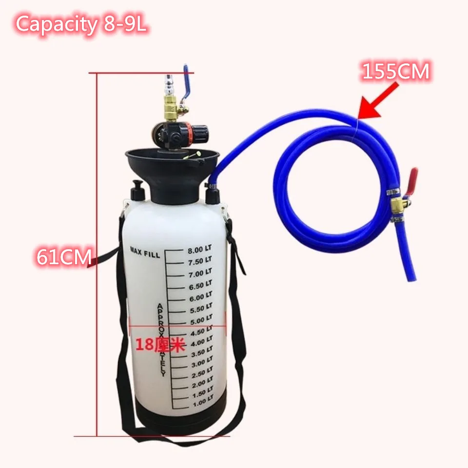 8L Pneumatic Filler Gear Transmission Fluid Tanker  Car Gearbox Grease Injector Oil Tanker