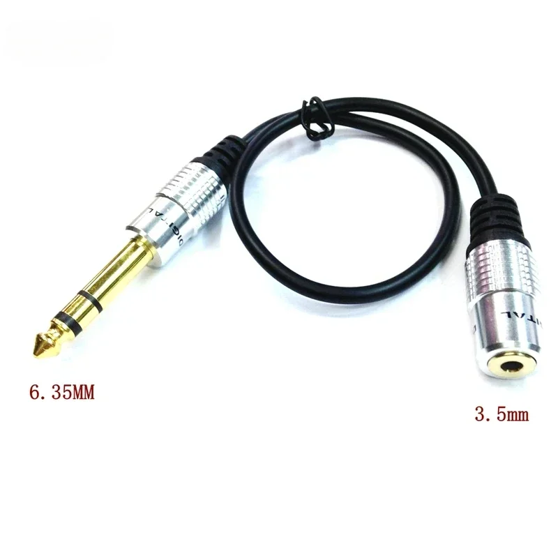 6.35mm Plug To 3.5mm Socket Headphone Extension Cable Metal Case Stereo 6.35 Revolution 3.5 Female Audio Adapter Cable 30cm 1.8m