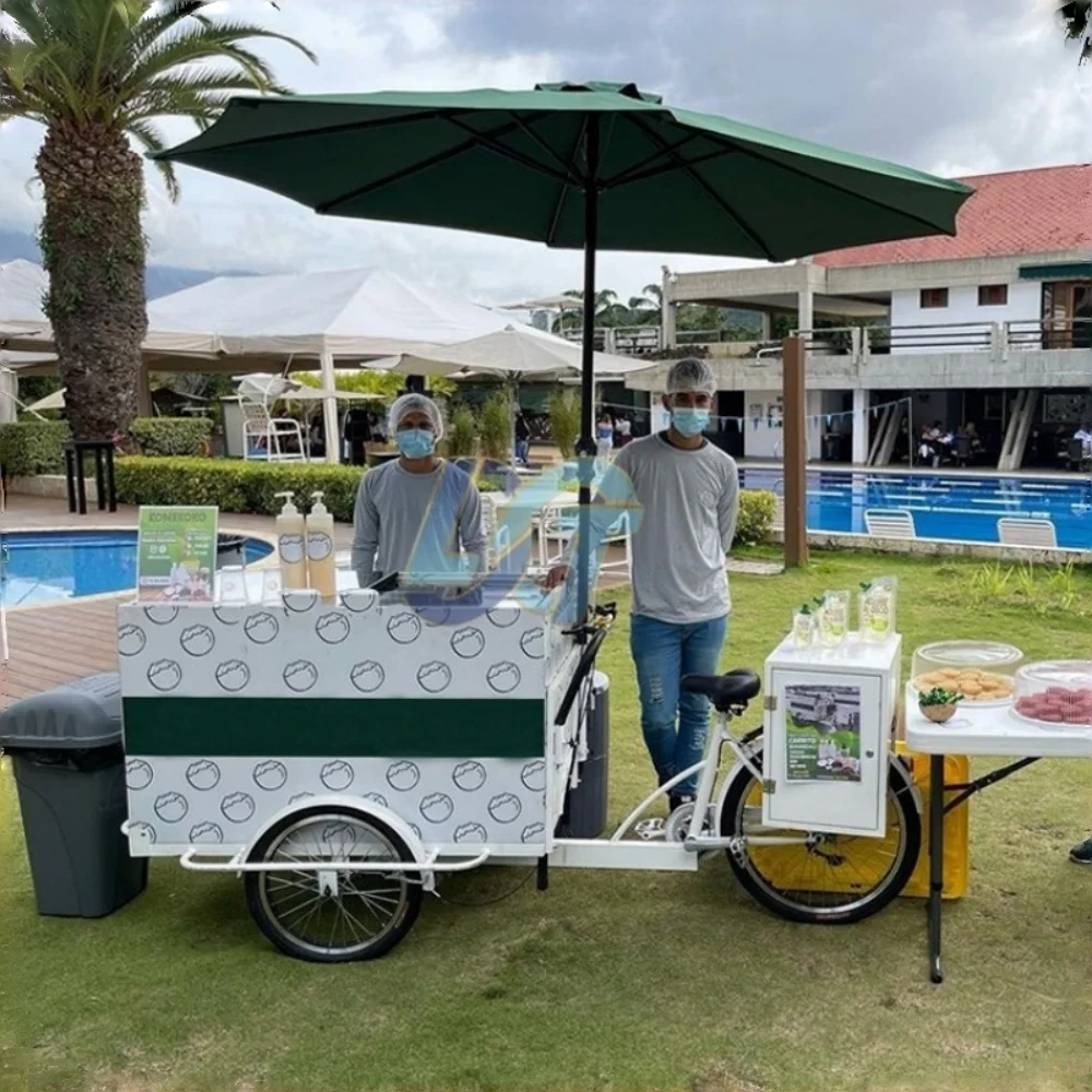 Factory Price Coffee Tricycle Cargo Bicycle Cafe Snack Ice Cream Bike for Sale