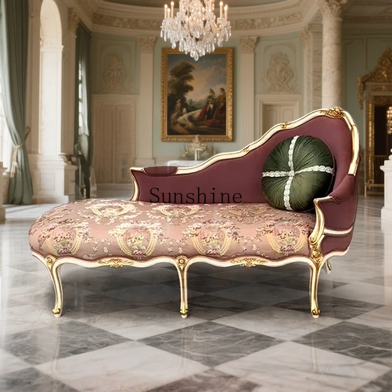 

French Romantic Classic Embroidery Fabric Princess Chair Single Lazy Chair