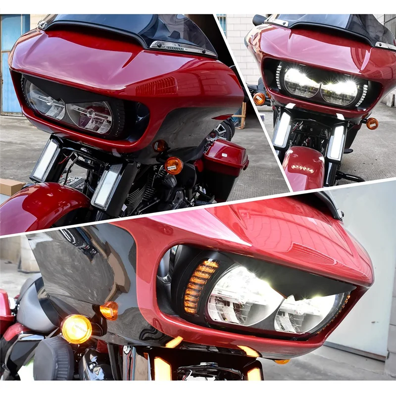 

Innovative Motorcycle Headlight Eyebrows Sticker Headlamp Eyebrow Eyelids Trim Cover Visor For Road Glide 2015-2023