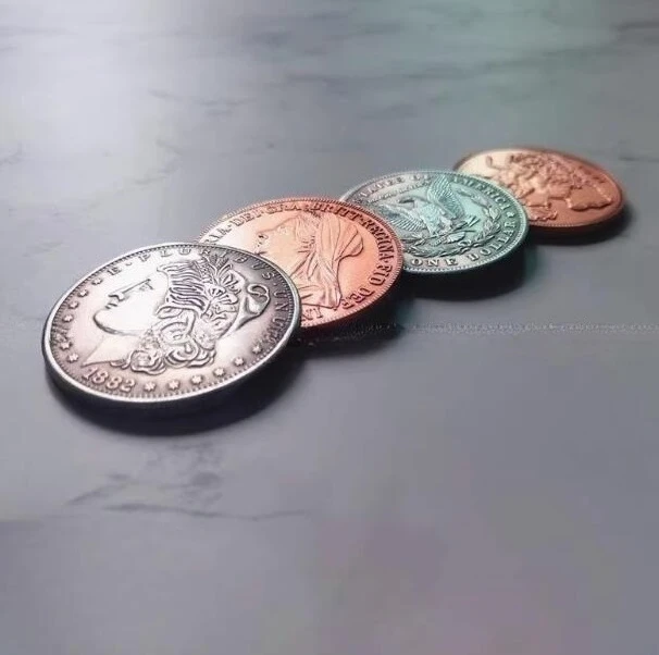 Ultimate Exchange 2.0 เดิน Liberty Half Dollar Magic Tricks เปลี่ยนเหรียญ Magia Magician Close Up Illusions Gimmick Props เกม