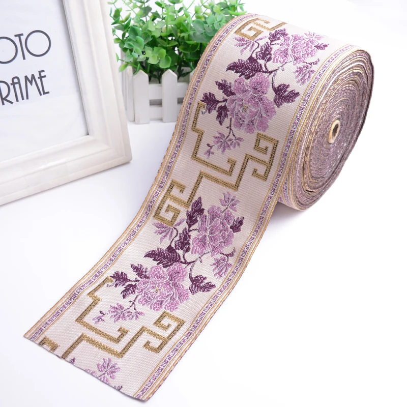 1 Meter 12CM Wide Woven Jacquard Ribbon Webbing Trim Ethic Pattern Ribbon For Curtain Sofa Carpet Decoration Sewing Supply