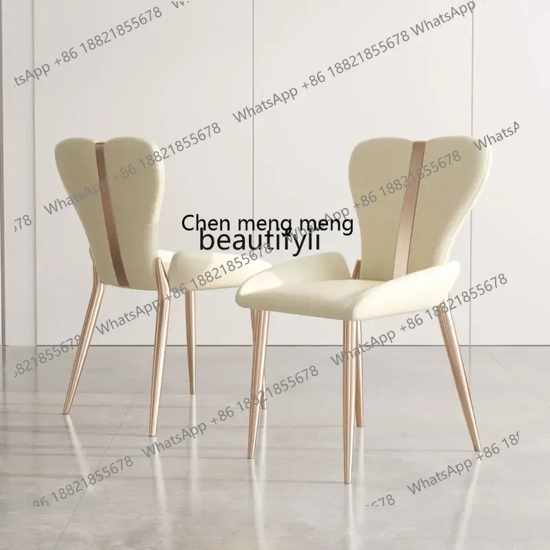A182 كرسي طعام فاخر خفيف للمنزل حديث الحد الأدنى جديد الشمال ماكياج دراسة الحليب الشاي متجر كرسي جلدي كراسي غرفة الطعام #4